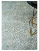 Premium Style Traditional Large Design Gray, Silver and Beige 5.6x7.9 Viscose Area Rug