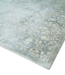 Premium Style Traditional Large Design Gray, Silver and Beige 5.6x7.9 Viscose Area Rug