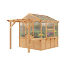 Premium Walk-In Spruce Wood Greenhouse With Pergola And Shelves (SAK75890)
