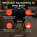 Primo Oval Large 300 All-In-One Ceramic Kamado Grill W/ Cradle, Side Shelves & Stainless Steel Grates [PGCLGC] (SAK21293)