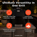 Primo Oval Large 300 Ceramic Kamado BBQ Grill W/ Stainless Steel Grates [PGCLGH] (SAK14871)