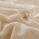 Princess cream flowers embroidery ruffles bedding set bedroom decor