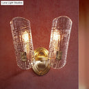 Prism textured glass gold wall light for corridor