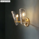 Prism textured glass gold wall light for corridor