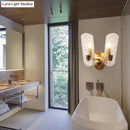Prism textured glass gold wall light for corridor