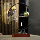 Buddha Large Incense Holder With Hanging Metal Lotus