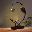 Buddha Large Incense Holder With Hanging Metal Lotus