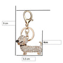 Rhinestone Dachshund Tassel Keychain