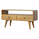 Curved Oak-ish Media Unit