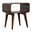 Curved Open Chestnut Nightsand