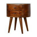 Chestnut Rounded Bedside Table