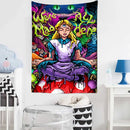 Psychedelic alice anime girl tapestry wall hanging bedroom decor