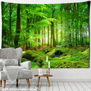 Psychedelic bamboo forest pigeon path tapestry bedroom wall decor