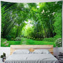 Psychedelic bamboo forest pigeon path tapestry bedroom wall decor
