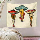 Psychedelic beige mushroom girl tapestry bedroom wall decor