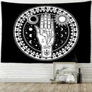 Psychedelic black cat wall hanging bedroom bat wing tapestry