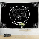 Psychedelic black cat wall hanging bedroom bat wing tapestry