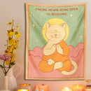 DecorBites™ Cat Tapestry Sun Moon Psychedelic Boho Decor for Bedroom & Dorm Room