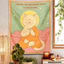 DecorBites™ Cat Tapestry Sun Moon Psychedelic Boho Decor for Bedroom & Dorm Room
