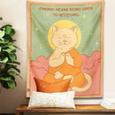 DecorBites™ Cat Tapestry Sun Moon Psychedelic Boho Decor for Bedroom & Dorm Room