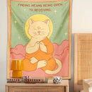 DecorBites™ Cat Tapestry Sun Moon Psychedelic Boho Decor for Bedroom & Dorm Room