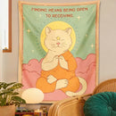 DecorBites™ Cat Tapestry Sun Moon Psychedelic Boho Decor for Bedroom & Dorm Room