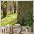 Psychedelic moss green forest view tapestry bedroom wall decor
