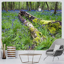 Psychedelic moss green forest view tapestry bedroom wall decor