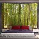 Psychedelic moss green forest view tapestry bedroom wall decor