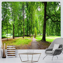 Psychedelic moss green forest view tapestry bedroom wall decor