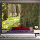 Psychedelic moss green forest view tapestry bedroom wall decor