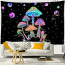 Psychedelic rainbow cartoon planet mushroom tapestry bedroom wall art