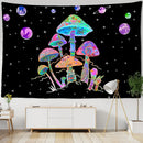 Psychedelic rainbow cartoon planet mushroom tapestry bedroom wall art