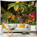 Psychedelic rainbow cartoon planet mushroom tapestry bedroom wall art
