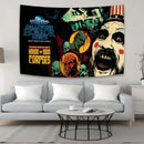 Psychedelic red & blue horror movie tapestry bedroom wall decor