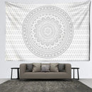 Grey Mandala Tapestry