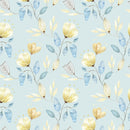 Elegant Light Blue Floral Wallpaper Chic
