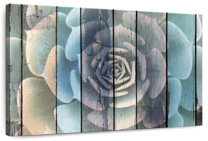 Rustic Blooming Succulent Wall Art