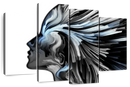 Abstract Silver Profile Colors Wall Art