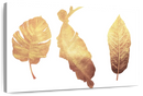 Triple Golden Leaves Wall Art