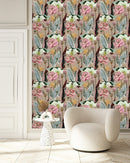 Contemporary Beige Floral Wallpaper Chic