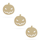 3 Pumpkin Faces Jack-o-lanterns Unfinished Wooden Shapes Craft Cutouts DIY 3D Plaques 4 Inches