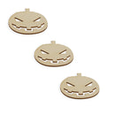 3 Pumpkin Faces Jack-o-lanterns Unfinished Wooden Shapes Craft Cutouts DIY 3D Plaques 4 Inches