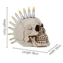 Punk beige resin skull head bullet mohawk living room statue
