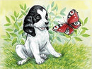 Puppy and Butterfly CS2675 15.8 x 11.8 inches Crafting Spark Diamond Painting Kit
