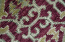 Purple and Olive 8x10 Traditional Dragon Oushak Design Hand knotted wool area rug