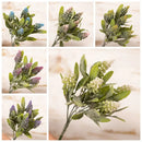 Purple and white lavender fake green plants bouquet wedding decor