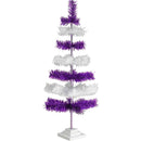 Purple & White Layered Tinsel Christmas Tree