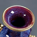 Purple & blue jun porcelain gilded gemstone vase living room decor