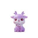 Purple cartoon sika deer resin ornament bedroom decor figurine